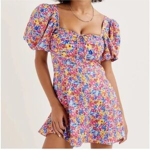 🔆 For Love & Lemons Sasha Mini Dress Blue Dizzy Floral - XS NWT